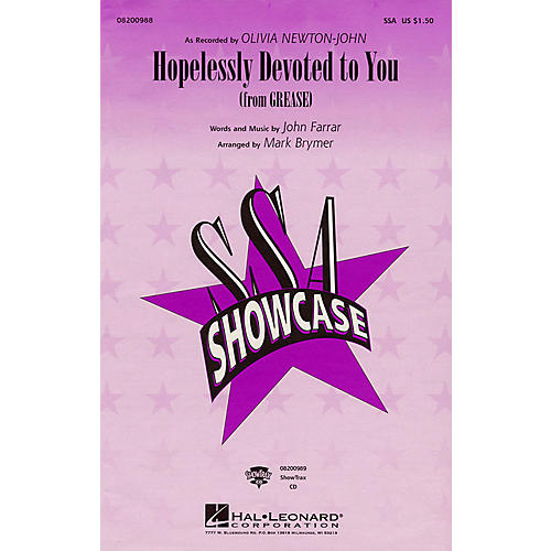 Hal Leonard Hopelessly Devoted to You (from Grease) ShowTrax CD by Olivia Newton-John Arranged by Mark Brymer