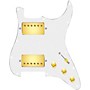 920d Custom Hot and Heavy HH Loaded Pickguard for Strat With Gold Roughneck Humbuckers and S3W-HH Wiring Harness White