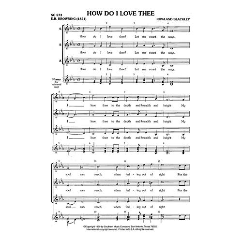 Hal Leonard How Do I Love Thee? (Choral Music/Octavo Secular Ssa) SSA Composed by Blackley, Rowland