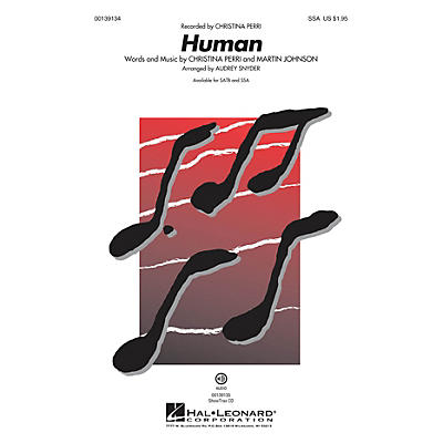 Hal Leonard Human SSA by Christina Perri arranged by Audrey Snyder