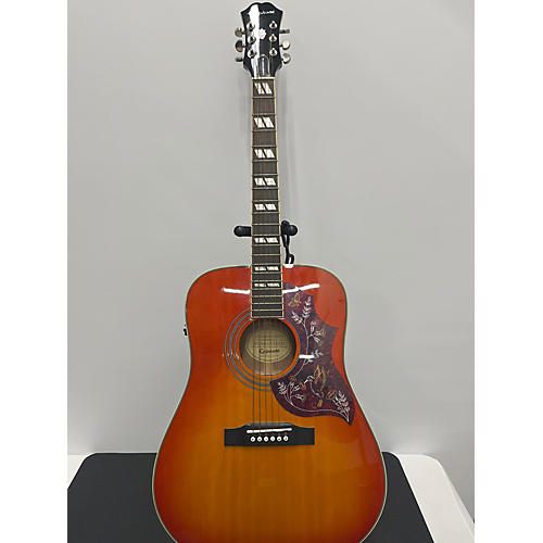 Epiphone Hummingbird Pro Faded Acoustic Electric Guitar Faded Cherry