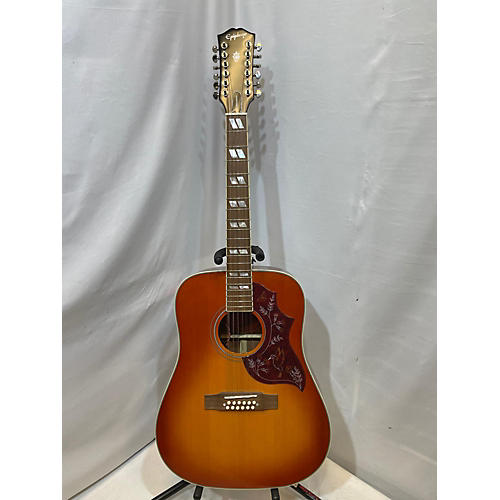 Epiphone Hummingbird. 12 String Acoustic Electric Guitar 2 Color Sunburst