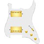 920d Custom Hushed And Humble HH Loaded Pickguard for Strat With Gold Smoothie Humbuckers and S5W-HH Wiring Harness White