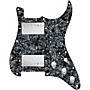 920d Custom Hushed and Humble HH Loaded Pickguard for Strat With Nickel Smoothie Humbuckers and S3W-HH Wiring Harness Black Pearl
