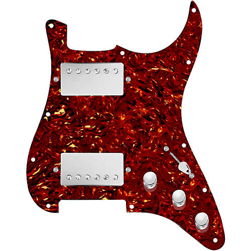 920D Custom Hushed and Humble HH Loaded Pickguard for Strat With Nickel Smoothie Humbuckers and S3W-HH Wiring Harness Tortoise