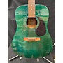 Used Hohner Hw300g Acoustic Guitar Emerald Green