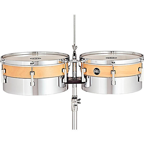 Hybrid Timbales with Height Adjustable Tripod Stand and Cowbell Holder