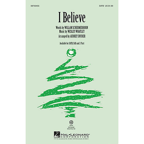 Hal Leonard I Believe SATB arranged by Audrey Snyder