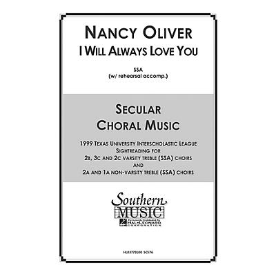 Hal Leonard I Will Always Love You (Choral Music/Octavo Secular Ssa) SSA Composed by Oliver, Nancy