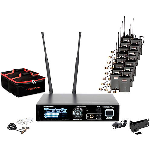 VocoPro IEM-Assist-16 Professional 24-bit Digital Stereo Wireless Assistive Listening System With 16 Receivers