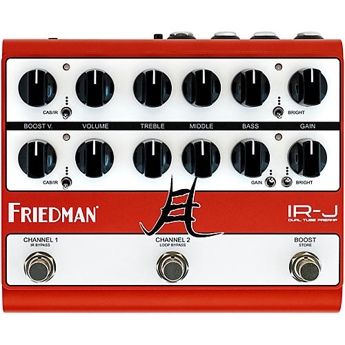Friedman IRJ Dual Tube Jake E. Lee Signature Dual-Tube Preamp DI+IR Dual-Channel 12AX7 Tubes Effects Pedal Red and White