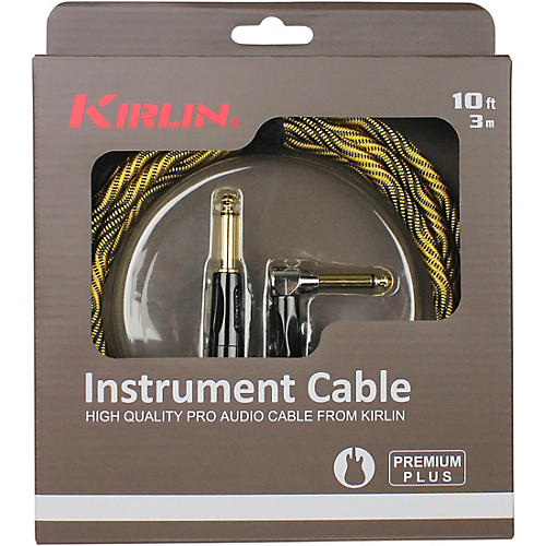 Kirlin IWB Black/Gold Woven Instrument Cable 1/4