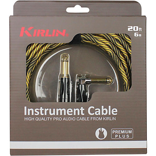 Kirlin IWB Black/Gold Woven Instrument Cable 1/4