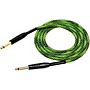 KIRLIN IWB Black/Green Woven Instrument Cable 1/4