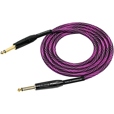 KIRLIN IWB Black/Purple Woven Instrument Cable 1/4" Straight