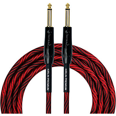 KIRLIN IWB Black/Red Woven Instrument Cable 1/4" Straight