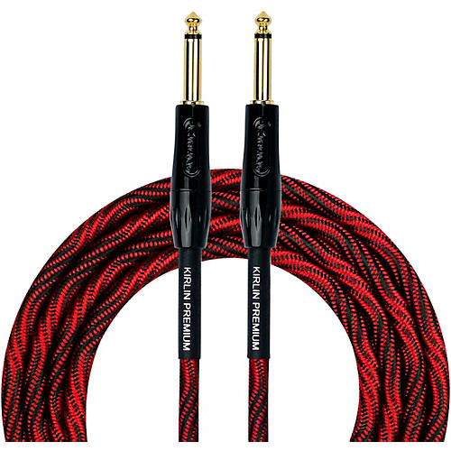 KIRLIN IWB Black/Red Woven Instrument Cable 1/4