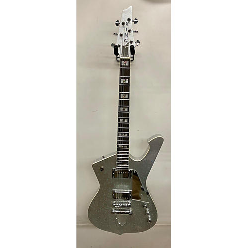 King Ice Style Solid Body Electric Guitar Silver Sparkle