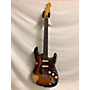 Used Vintage Icon Series V6 Solid Body Electric Guitar distressed tobacco burst