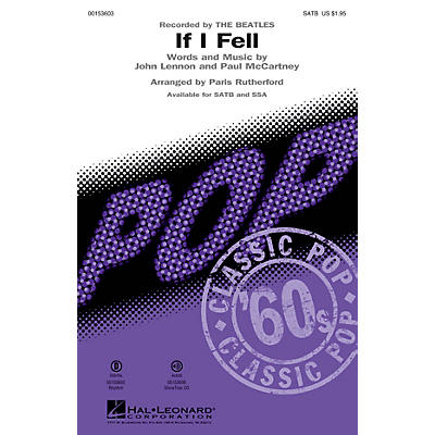 Hal Leonard If I Fell SATB by The Beatles arranged by Paris Rutherford