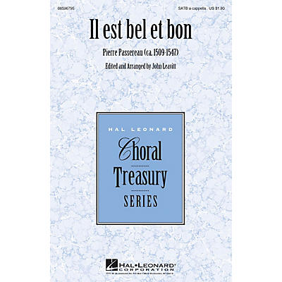 Hal Leonard Il est Bel et Bon SATB a cappella arranged by John Leavitt