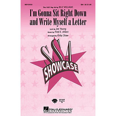 Hal Leonard I'm Gonna Sit Right Down and Write Myself a Letter SSA by Billy Williams arranged by Kirby Shaw