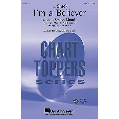 Hal Leonard I'm a Believer (from Shrek) (ShowTrax CD) ShowTrax CD by Smash Mouth Arranged by Mark Brymer