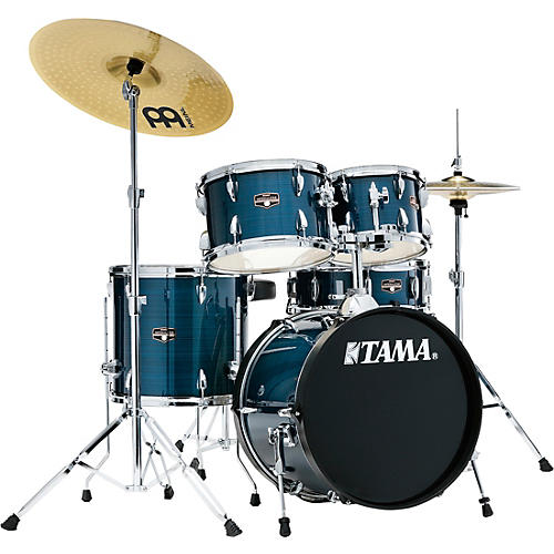 TAMA Imperialstar 5-Piece Complete Drum Set with 18 in. Bass Drum and Meinl HCS Cymbals Hairline Light Blue