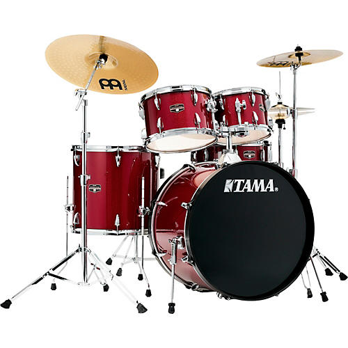 TAMA Imperialstar 5-Piece Complete Drum Set with 22 in. Bass Drum and Meinl HCS Cymbals Candy Apple Mist