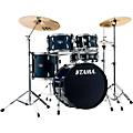 Tama Imperialstar 5-Piece Complete Drum Set with Meinl HCS cymbals and 20 in. Bass Drum Hairline BlackDark Blue