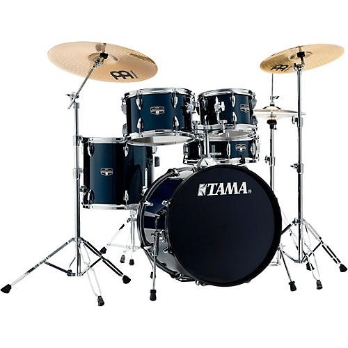 TAMA Imperialstar 5-Piece Complete Drum Set with Meinl HCS cymbals and 20 in. Bass Drum Dark Blue