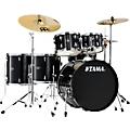 TAMA Imperialstar 6-Piece Complete Drum Set with Meinl HCS Cymbals and 22 in. Bass Drum Candy Apple MistHairline Black