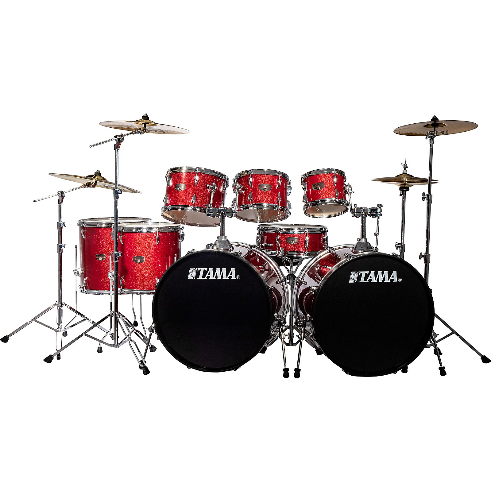 Tama Imperialstar 8 Piece Double Bass Drum Set With Meinl Hcs Cymbals 8016