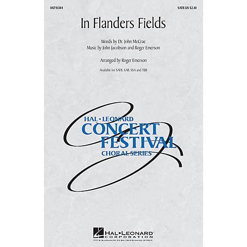 Hal Leonard In Flanders Fields SSA Arranged by Roger Emerson