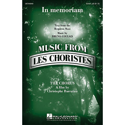 Hal Leonard In Memoriam (from Les Choristes (The Chorus)) SSAA composed by Bruno Coulais