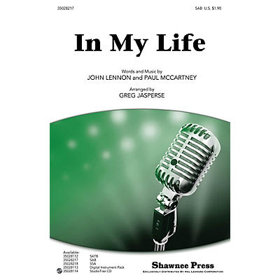 Shawnee Press In My Life SAB by Beatles arranged by Greg Jasperse