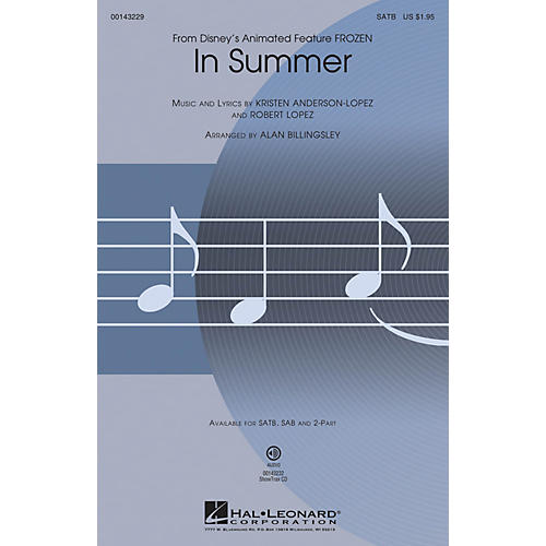 Hal Leonard In Summer (from Frozen) SATB arranged by Alan Billingsley