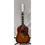 Used Epiphone Inspired By Gibson Hummingbird Acoustic Electric Guitar AGED CHERRY SUNBURST