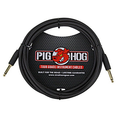 Pig Hog Instrument Cable Black Woven 1/4" to 1/4"