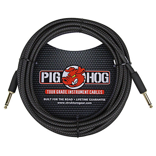 Pig Hog Instrument Cable Black Woven 1/4