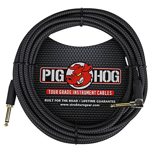 Pig Hog Instrument Cable Black Woven 1/4