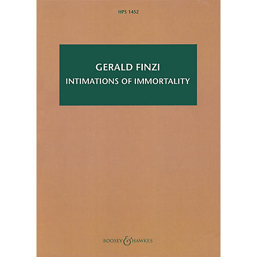 Intimations of Immortality, Op. 29 Boosey & Hawkes Scores/Books Series Composed by Gerald Finzi