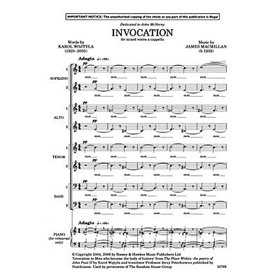 Boosey and Hawkes Invocation SSAATTBB composed by James MacMillan