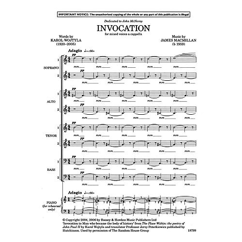Boosey and Hawkes Invocation SSAATTBB composed by James MacMillan