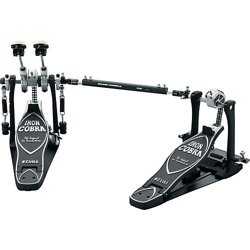 Iron Cobra Power Glide Left Handed Double Kick Drum Pedal with Cobra Coil