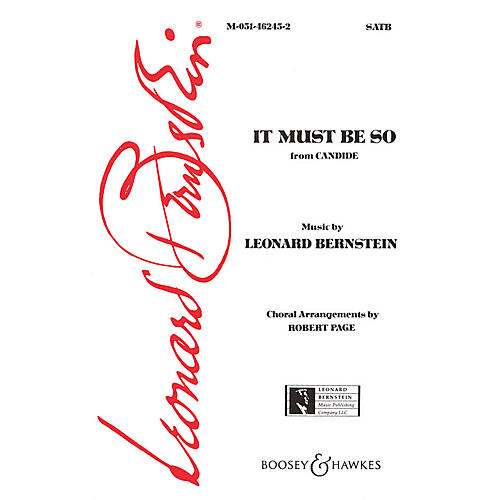 Hal Leonard It Must Be So (from Candide) (SATB) Arranged by Robert Page