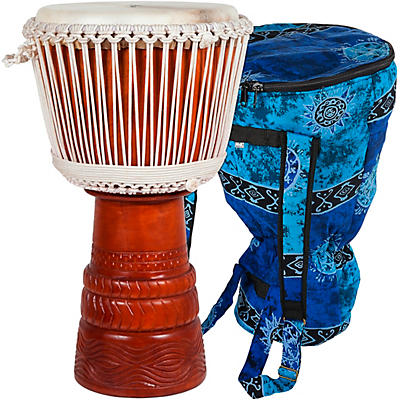X8 Drums Ivory Elite Professional Djembe Drum with Bag & Lessons