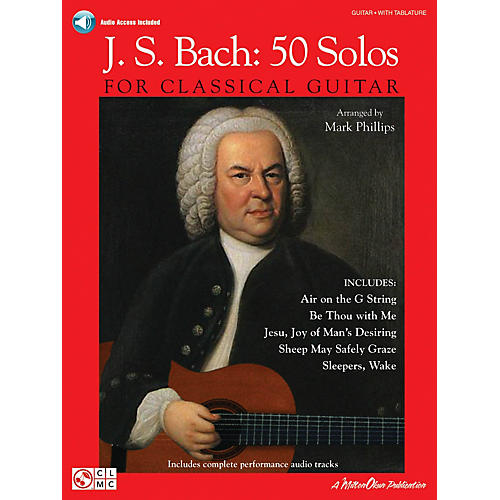 Cherry Lane J.S. Bach - 50 Solos for Classical Guitar Guitar Series Softcover Audio Online