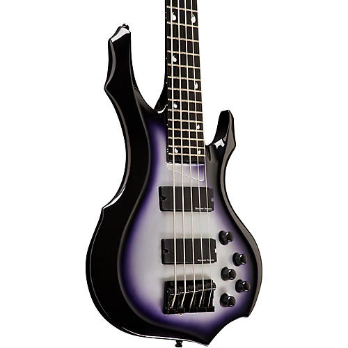 ESP E-II Doris Yeh-D5 5 String Bass Guitar Purple Silver Sunburst