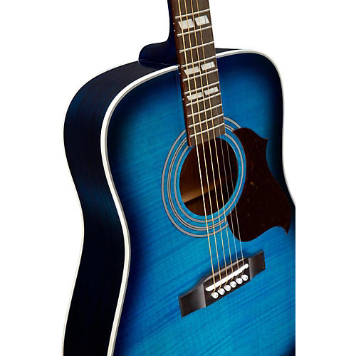 epiphone hummingbird artist acoustic guitar blueburst